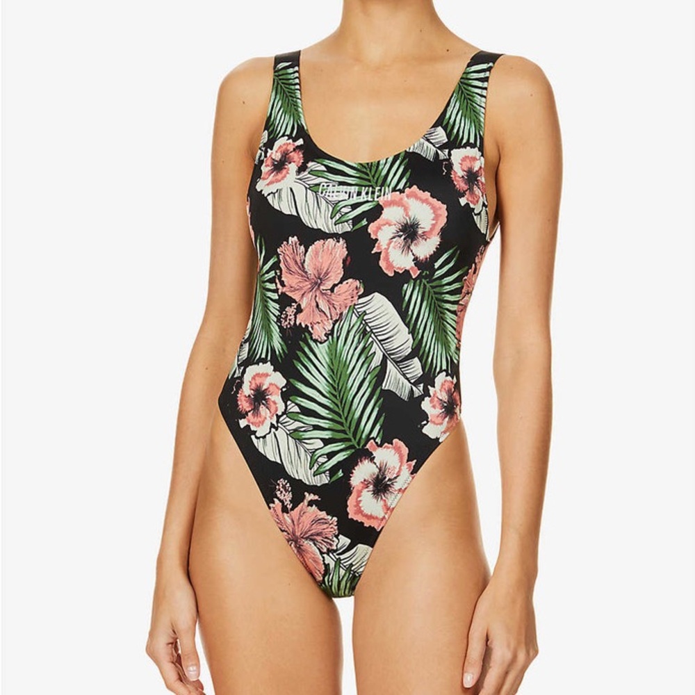 Calvin Klein Tropical Floral One-Piece Swimsuit